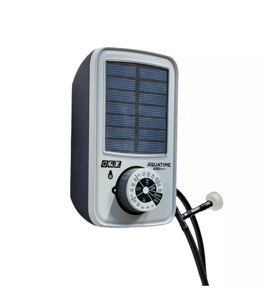 PROGRAMMATORE D'IRRIGAZIONE SOLARE G.F. "AQUATIME SOLAR UNO.3 KIT20" CON 13 PROGRAMMI PER 20 VASI