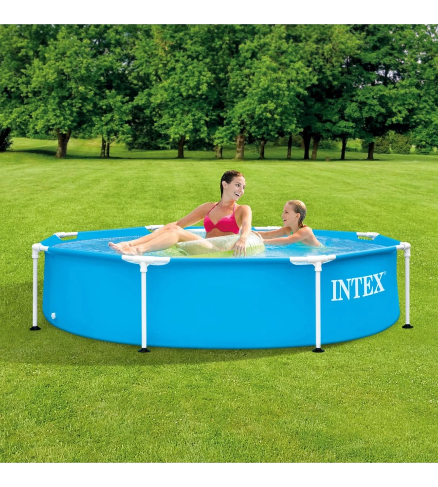 PISCINA FUORI TERRA CON STRUTTURA ROTONDA INTEX "METAL FRAME" AZZURRO 244X244X51 CM - COD. 28205NP