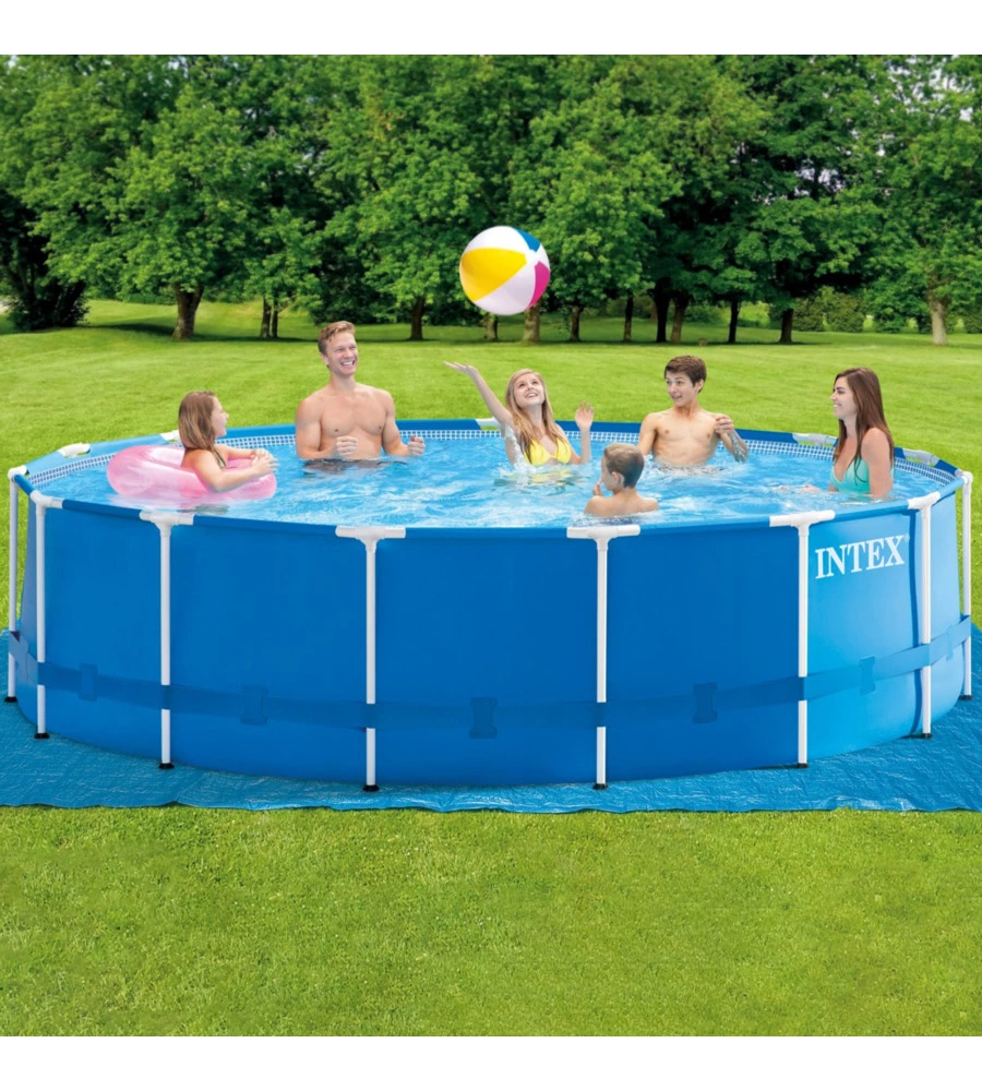 PISCINA FUORI TERRA CON STRUTTURA ROTONDA INTEX "METAL FRAME" BLU 457X457X122 CM - COD. 28242NP