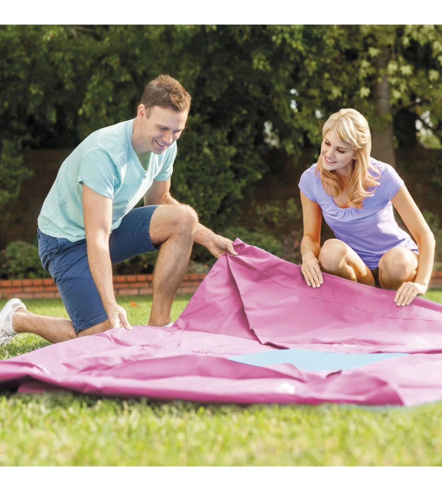 PISCINA FUORI TERRA CON STRUTTURA RETTANGOLARE INTEX "RECTANGULAR FRAME" ROSA 220X150X60 CM - COD. 28266NP