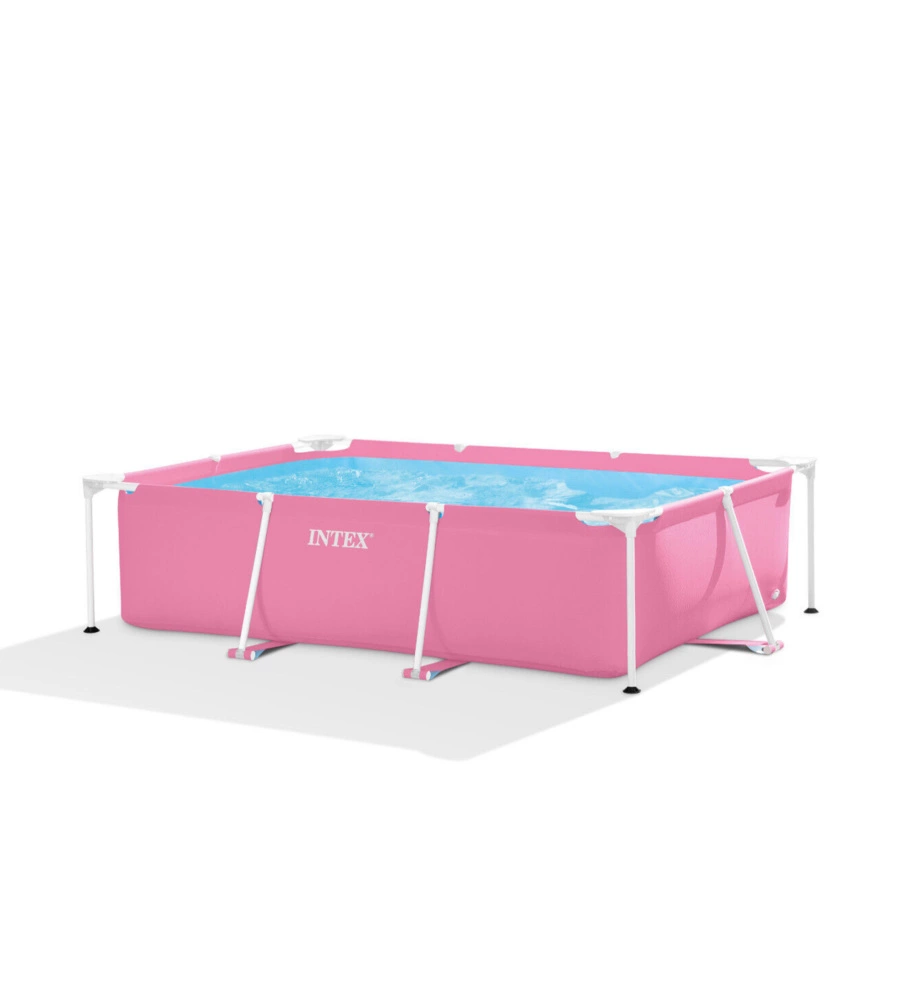 PISCINA FUORI TERRA CON STRUTTURA RETTANGOLARE INTEX "RECTANGULAR FRAME" ROSA 220X150X60 CM - COD. 28266NP