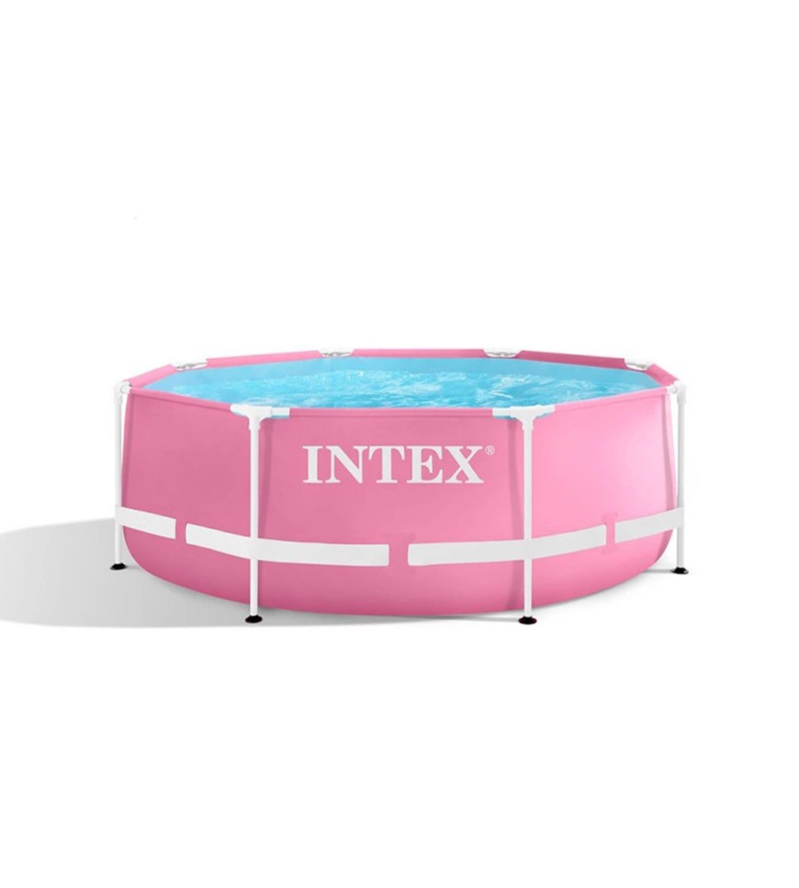 PISCINA FUORI TERRA CON STRUTTURA ROTONDA INTEX "METAL FRAME" ROSA 244X244X76 CM - COD. 28290NP