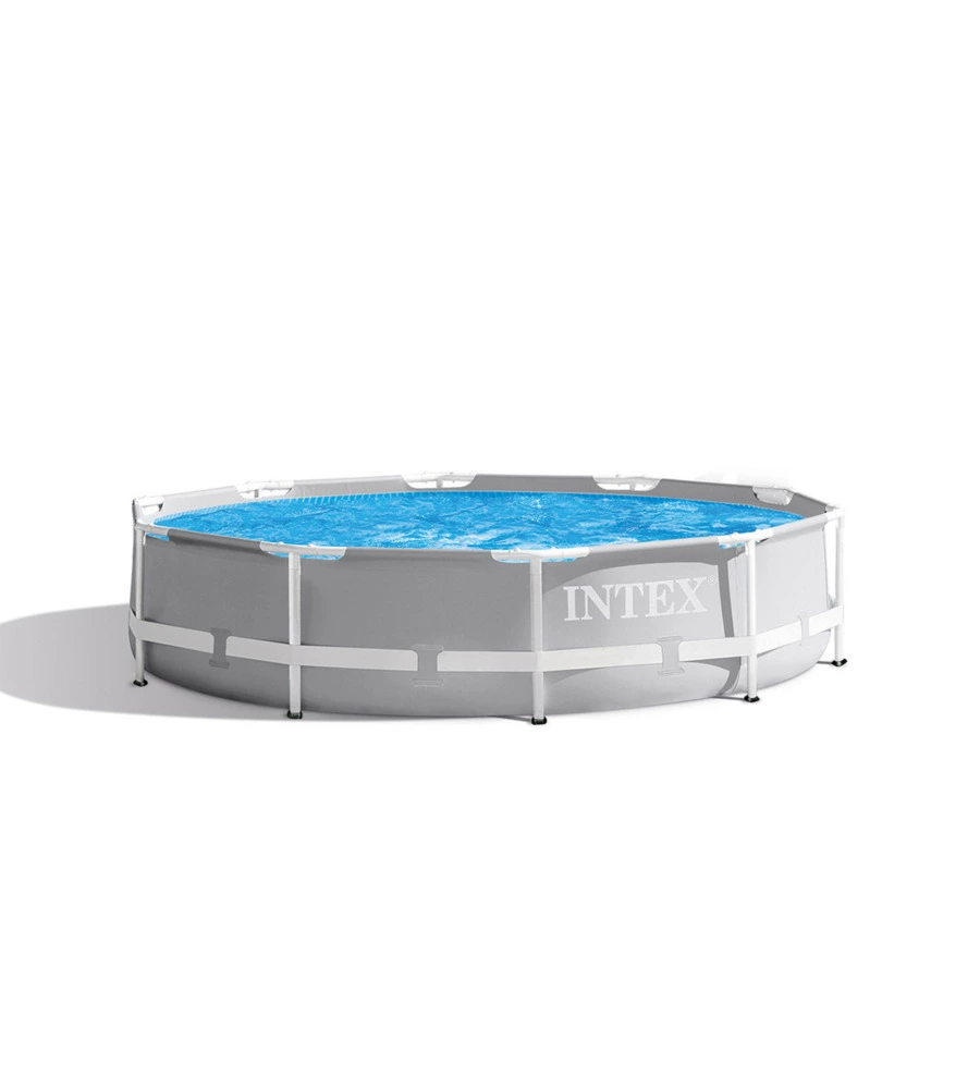 PISCINA FUORI TERRA CON STRUTTURA ROTONDA INTEX "PRISMA FRAME" GRIGIO CHIARO 305X305X76 - COD. 26700NP