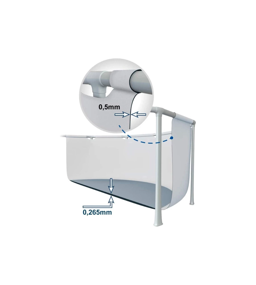 PISCINA FUORI TERRA CON STRUTTURA ROTONDA INTEX "PRISMA FRAME" GRIGIO CHIARO 305X305X76 - COD. 26700NP