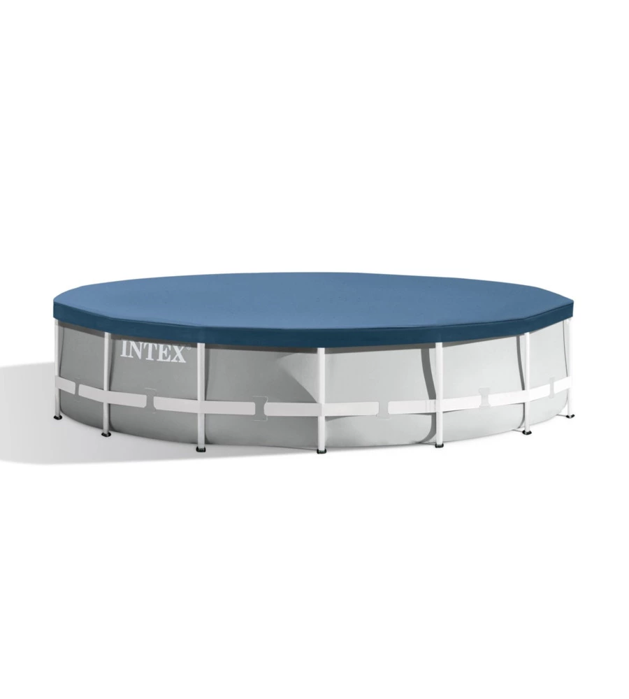 PISCINA FUORI TERRA CON STRUTTURA ROTONDA INTEX "PRISMA FRAME" GRIGIO CHIARO 457X457X107 CM - COD. 26724NP
