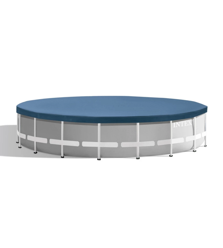 PISCINA FUORI TERRA CON STRUTTURA ROTONDA INTEX "PRISMA FRAME" GRIGIO CHIARO 549X549X122 CM - COD. 26732NP