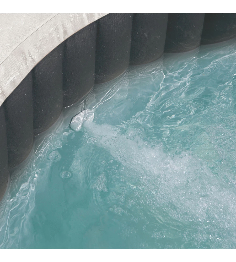PISCINA IDROMASSAGGIO GONFIABILE INTEX "PURE SPA JET BUBBLE DELUXE" NERO 6 PERSONE 211X211X71 CM - COD. 28462