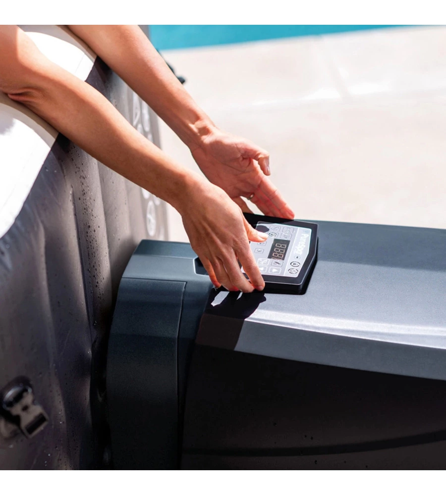 PISCINA IDROMASSAGGIO GONFIABILE INTEX "PURE SPA JET BUBBLE DELUXE" NERO 4 PERSONE 180X180X71 CM - COD. 28458