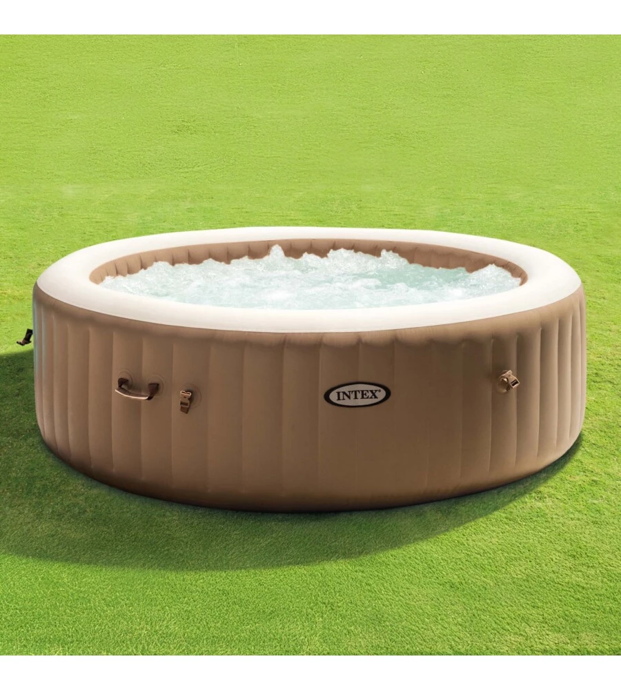 PISCINA IDROMASSAGGIO GONFIABILE INTEX "PURESPA BUBBLE MASSAGE" MARRONE 8 PERSONE 236X236X71 CM - COD. 28412NP