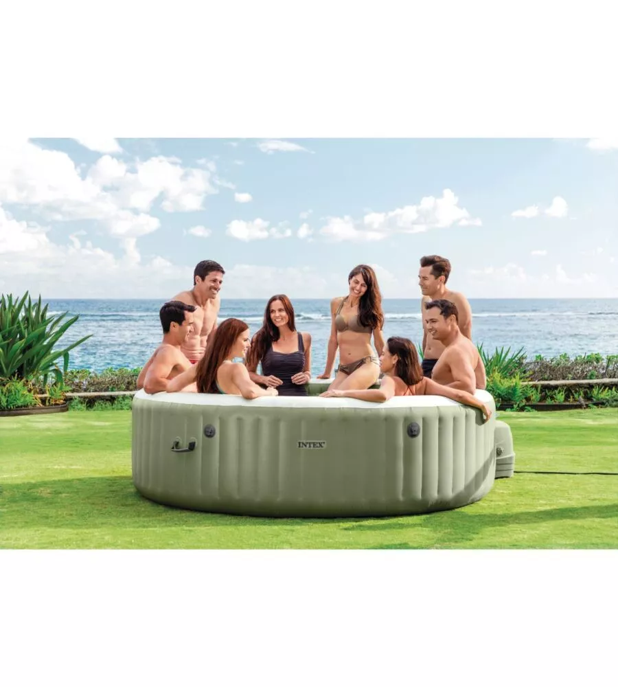 PISCINA IDROMASSAGGIO GONFIABILE INTEX "PURESPA BUBBLE MASSAGE" MARRONE 8 PERSONE 236X236X71 CM - COD. 28412NP