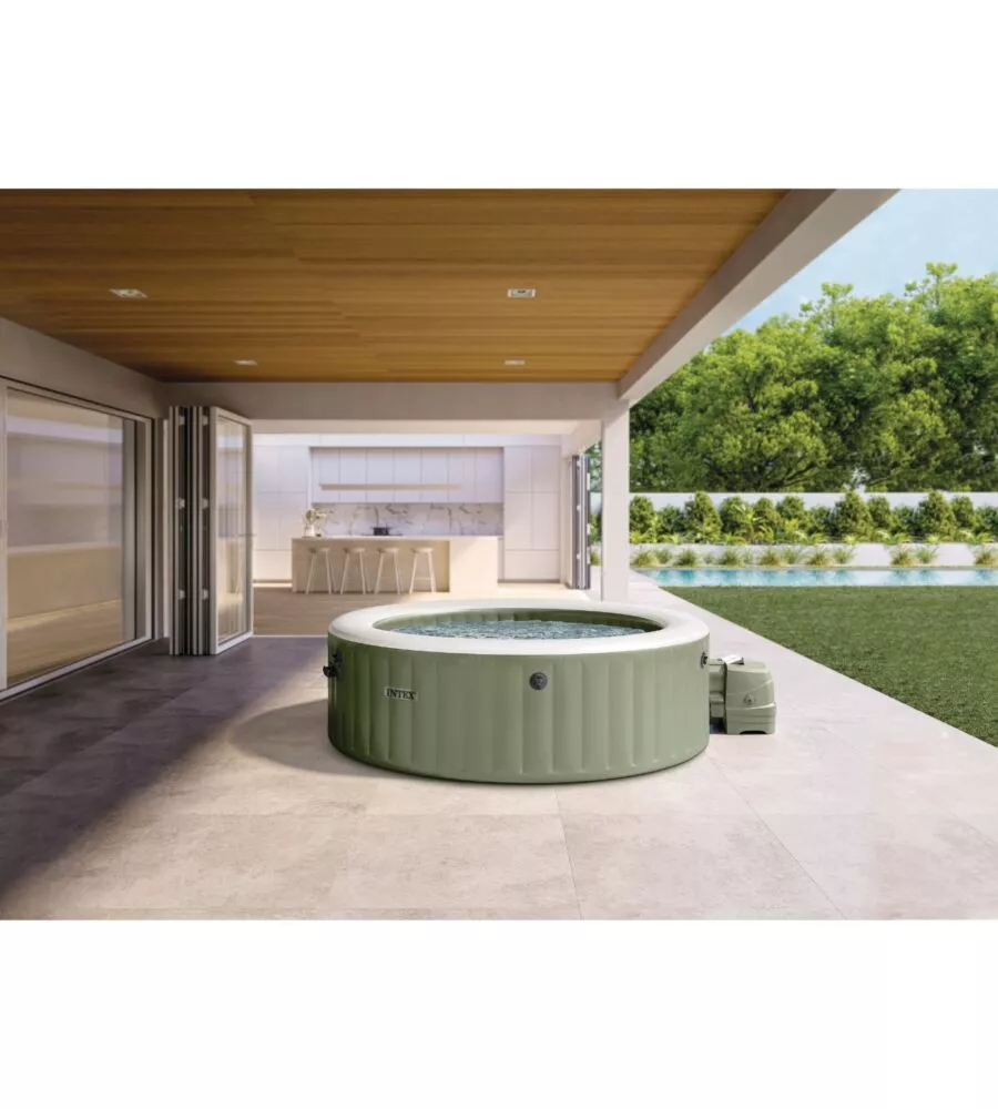 PISCINA IDROMASSAGGIO GONFIABILE INTEX "PURESPA BUBBLE MASSAGE" MARRONE 8 PERSONE 236X236X71 CM - COD. 28412NP