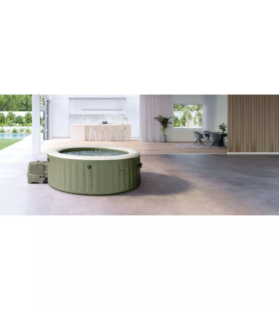 PISCINA IDROMASSAGGIO GONFIABILE INTEX "PURESPA BUBBLE MASSAGE" MARRONE 8 PERSONE 236X236X71 CM - COD. 28412NP
