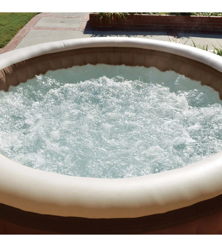 PISCINA IDROMASSAGGIO GONFIABILE INTEX "PURESPA BUBBLE MASSAGE" MARRONE 8 PERSONE 236X236X71 CM - COD. 28412NP