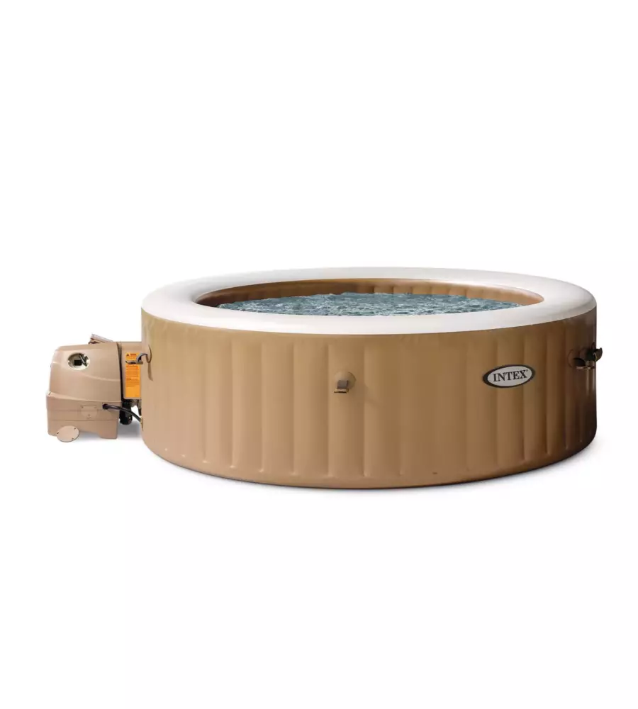 PISCINA IDROMASSAGGIO GONFIABILE INTEX "PURESPA BUBBLE MASSAGE" MARRONE 8 PERSONE 236X236X71 CM - COD. 28412NP