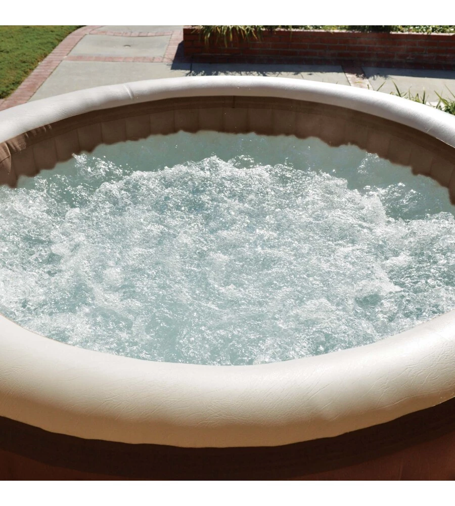 PISCINA IDROMASSAGGIO GONFIABILE INTEX "PURESPA BUBBLE MASSAGE" MARRONE 8 PERSONE 236X236X71 CM - COD. 28412NP