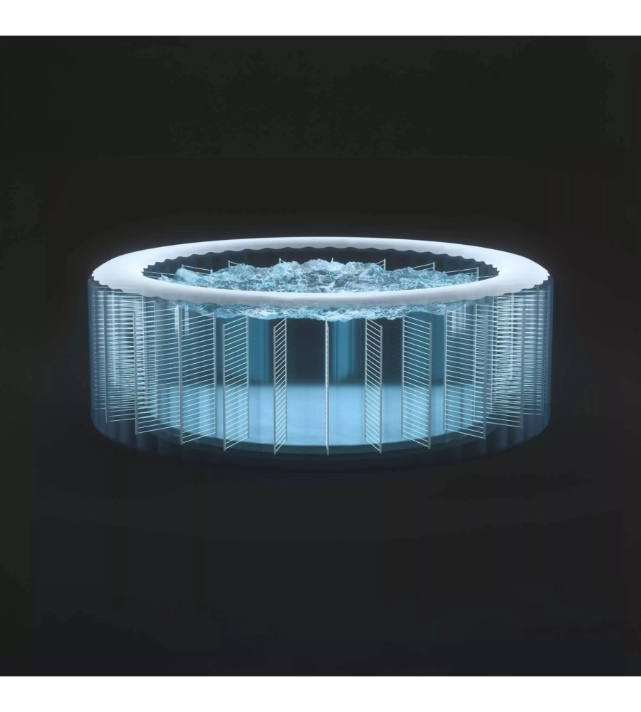 PISCINA IDROMASSAGGIO GONFIABILE INTEX "PURESPA BUBBLE MASSAGE" MARRONE 8 PERSONE 236X236X71 CM - COD. 28412NP