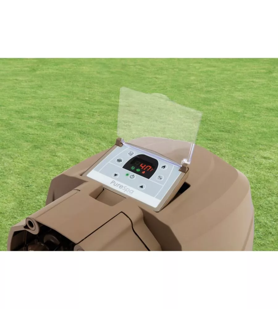 PISCINA IDROMASSAGGIO GONFIABILE INTEX "PURESPA BUBBLE MASSAGE" MARRONE 8 PERSONE 236X236X71 CM - COD. 28412NP