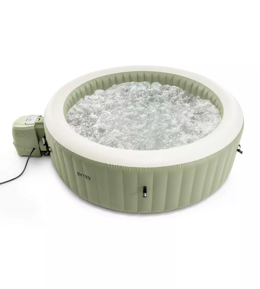 PISCINA IDROMASSAGGIO GONFIABILE INTEX "PURESPA BUBBLE MASSAGE" VERDE 8 PERSONE 236X236X71 CM - COD. 28412NP