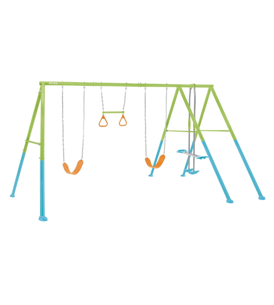 ALTALENA INTEX COLORATA CON SET DI GIOCO A 4 FUNZIONI 465X249X203 CM - COD. 44130