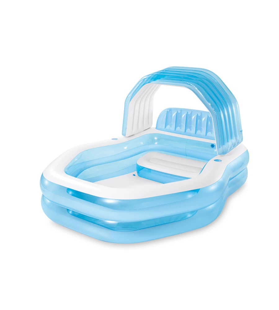 PISCINA GONFIABILE INTEX "SWIM CENTER FAMILY SUNSHADE" CON TETTOTIA PARASOLE 229X191X135 CM - COD. 57186NP