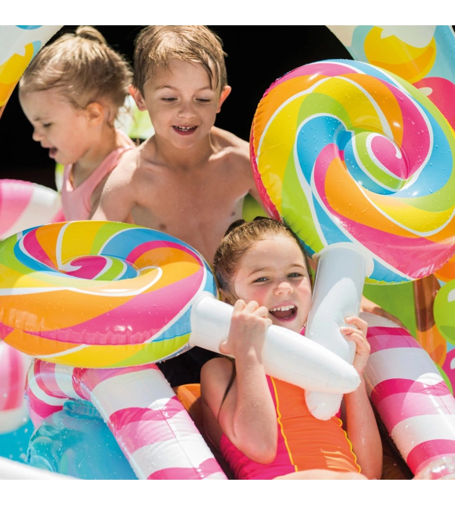 PISCINA GONFIABILE PER BAMBINI INTEX "PLAY CENTER CARAMELLE" 295X191X130 CM - COD. 57149NP