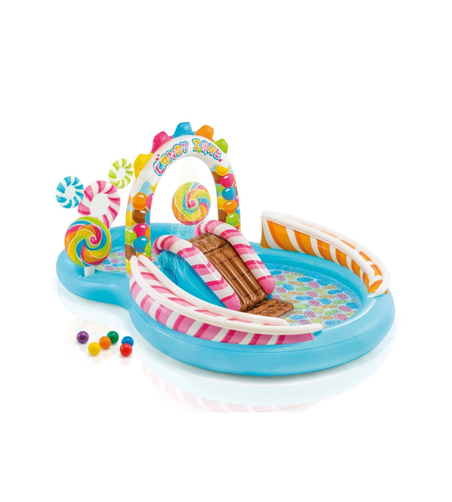 PISCINA GONFIABILE PER BAMBINI INTEX "PLAY CENTER CARAMELLE" 295X191X130 CM - COD. 57149NP