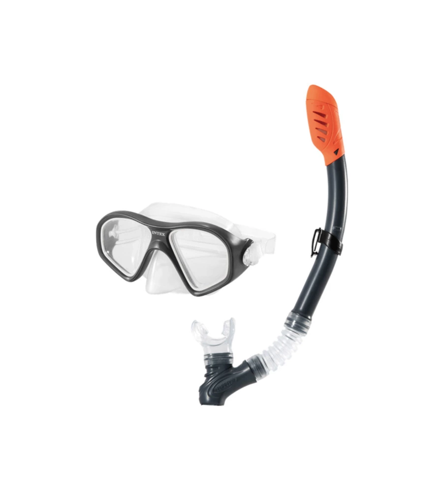 SET MASCHERA E BOCCAGLIO INTEX "REEF RIDER" MULTICOLORE IN PLASTICA - COD. 55648