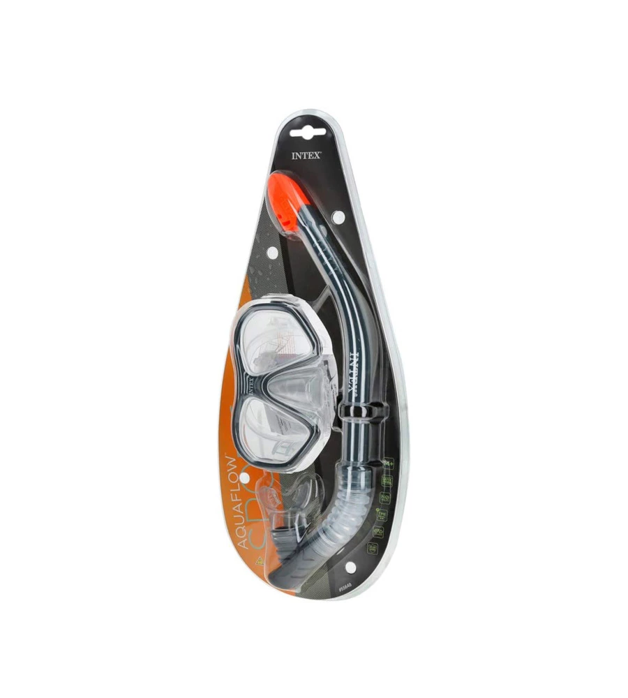 SET MASCHERA E BOCCAGLIO INTEX "REEF RIDER" MULTICOLORE IN PLASTICA - COD. 55648