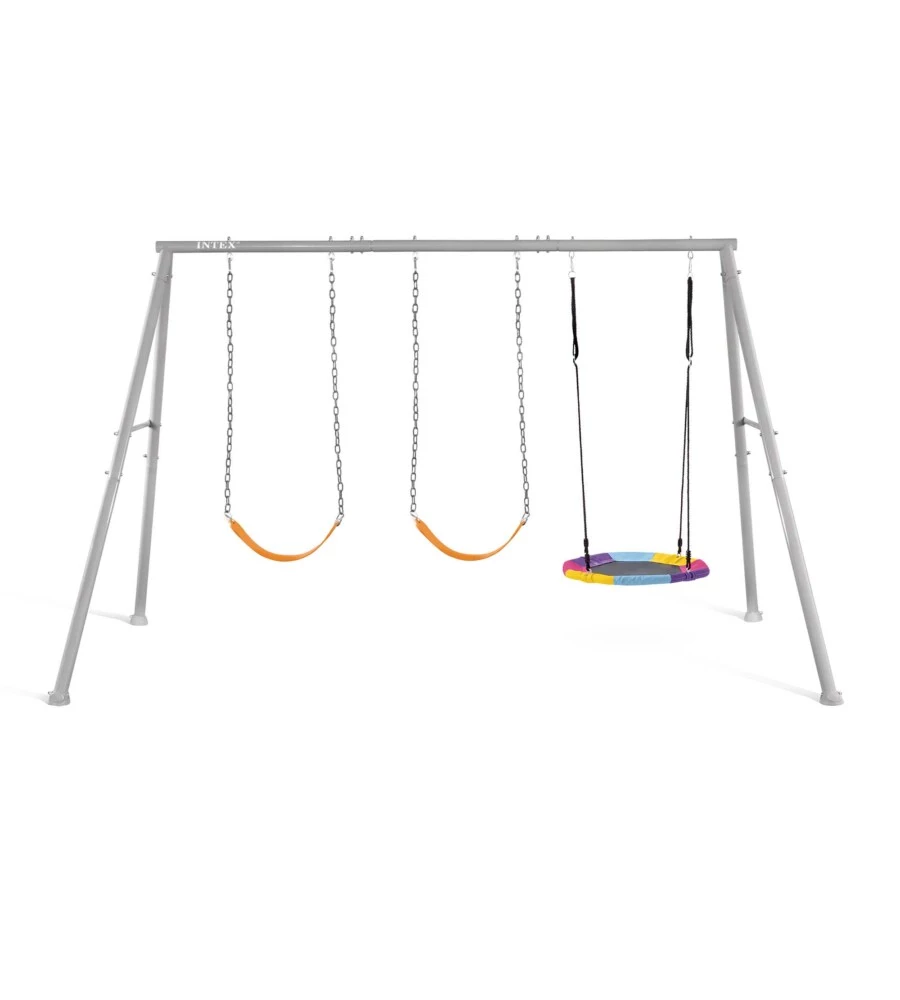 ALTALENA INTEX GRIGIO CON SET DI GIOCO A 3 FUNZIONI 343X235X200 CM - COD. 44134