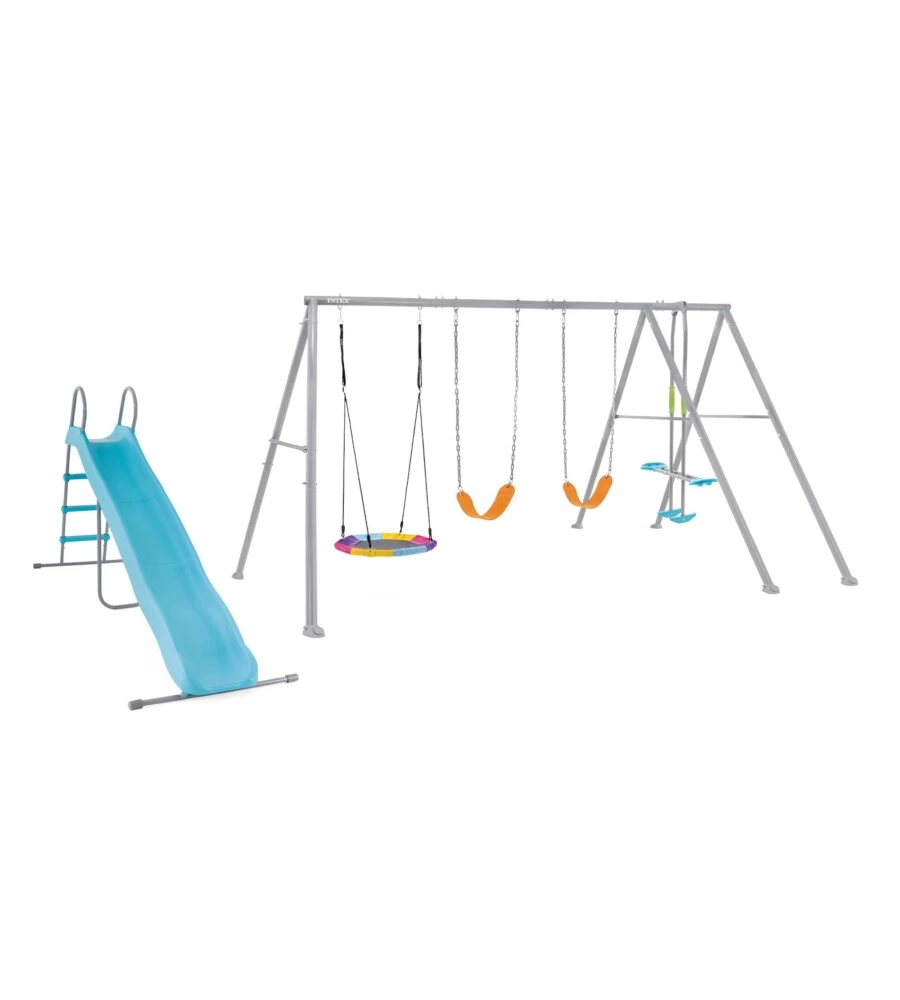 ALTALENA INTEX GRIGIO CON SET DI GIOCO A 5 FUNZIONI 442X235X200 CM - COD. 44152
