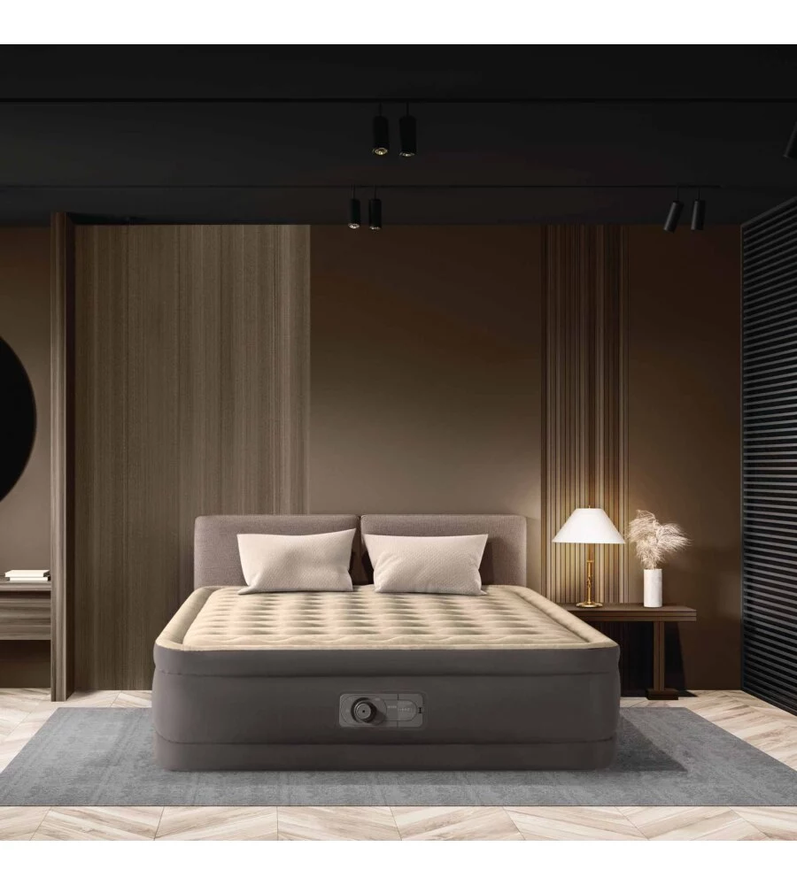 MATERASSO MATRIMONIALE GONFIABILE INTEX "TRUAIRE" MARRONE 152X203X51 CM - COD. 64040