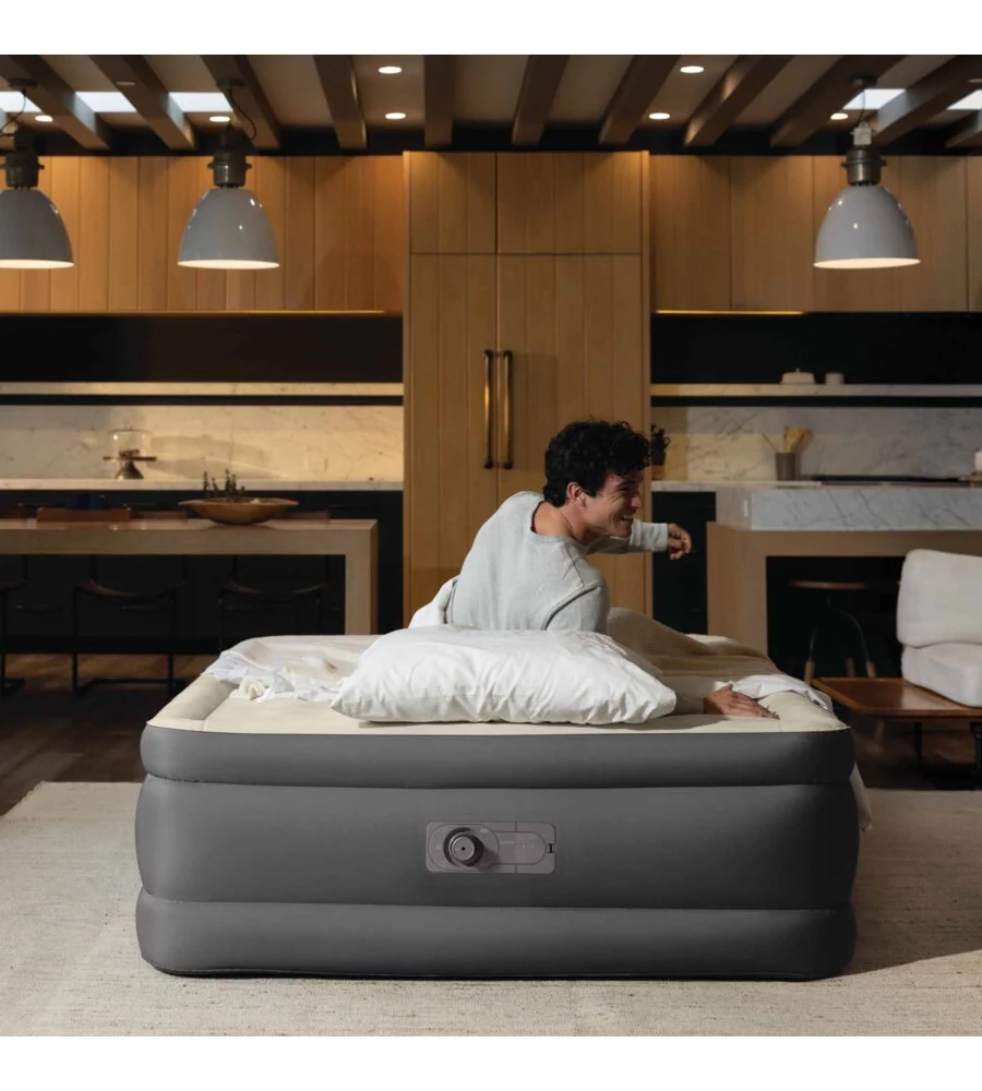 MATERASSO MATRIMONIALE GONFIABILE INTEX "TRUAIRE" MARRONE 152X203X51 CM - COD. 64040