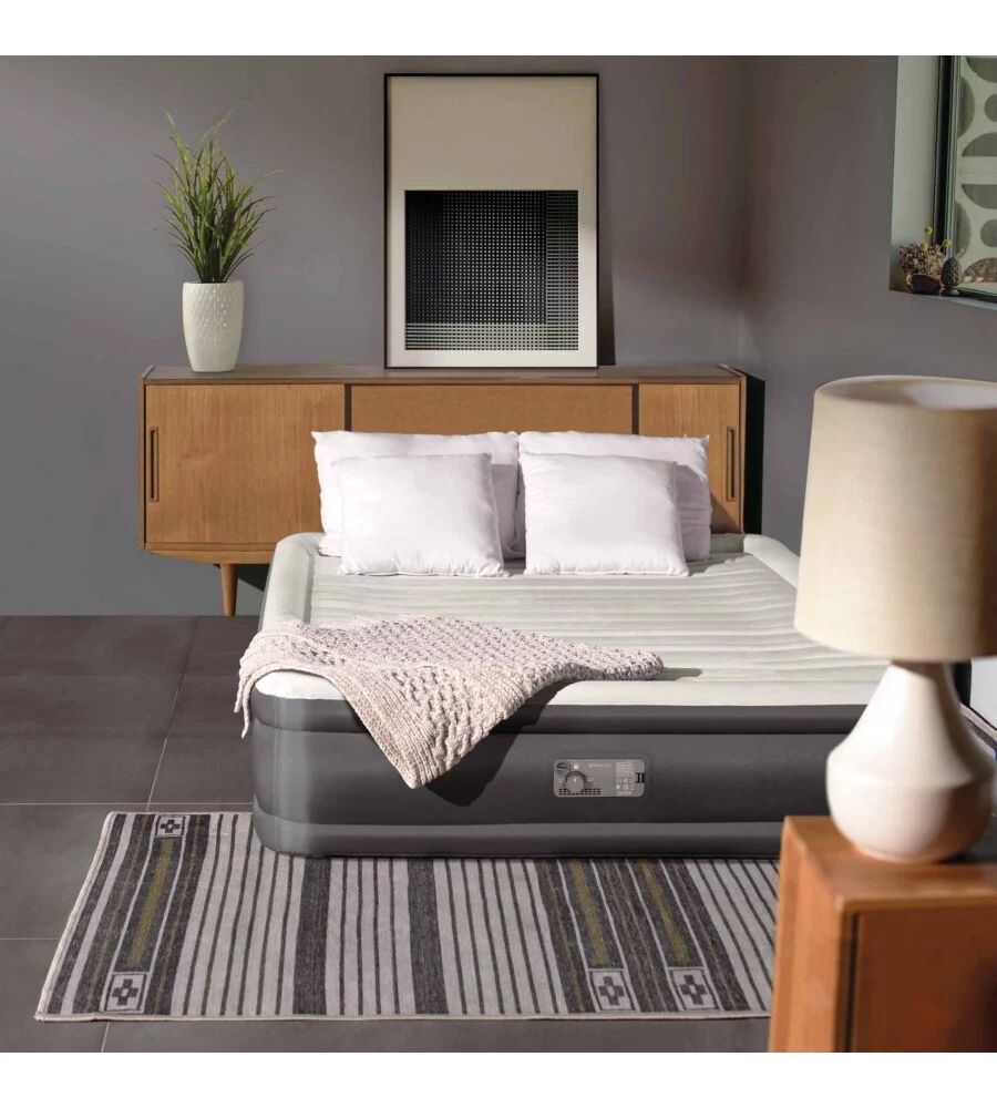 MATERASSO PIAZZA E MEZZA GONFIABILE INTEX "TRUAIRE" MARRONE 137X191X33 CM - COD. 64028