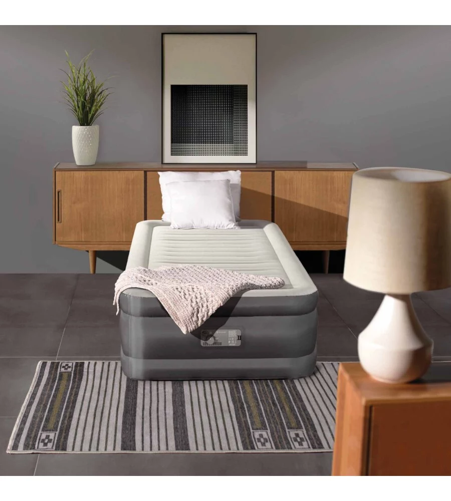 MATERASSO SINGOLO GONFIABILE INTEX "TRUAIRE COMFORT PLUSH" MARRONE 99X191X46 CM - COD. 64032