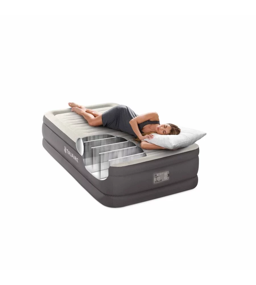 MATERASSO SINGOLO GONFIABILE INTEX "TRUAIRE COMFORT PLUSH" MARRONE 99X191X46 CM - COD. 64032