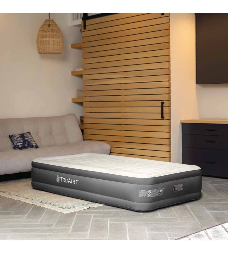 MATERASSO SINGOLO GONFIABILE INTEX "TRUAIRE" MARRONE 99X191X33 CM - COD. 64026