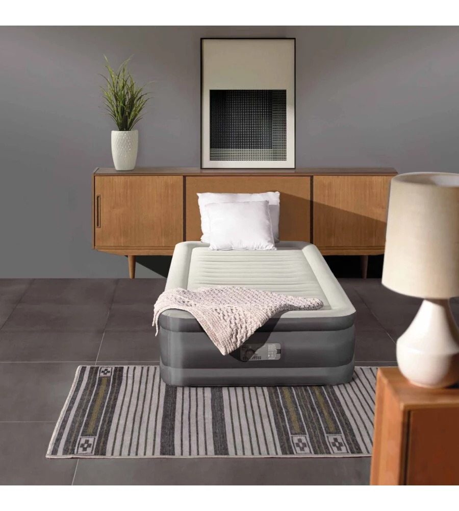 MATERASSO SINGOLO GONFIABILE INTEX "TRUAIRE" MARRONE 99X191X33 CM - COD. 64026