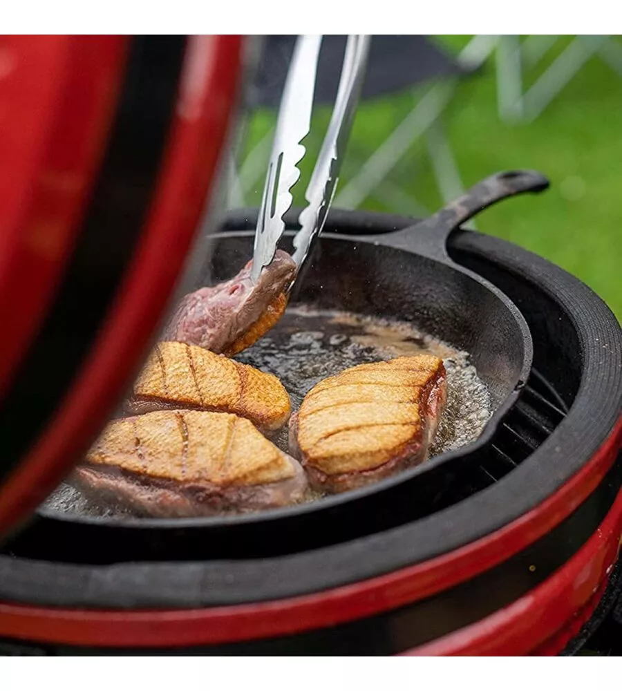 BARBECUE A CARBONE KAMADO BONO "MINIMO 15" IN CERAMICA ROSSO 46X46X65 CM