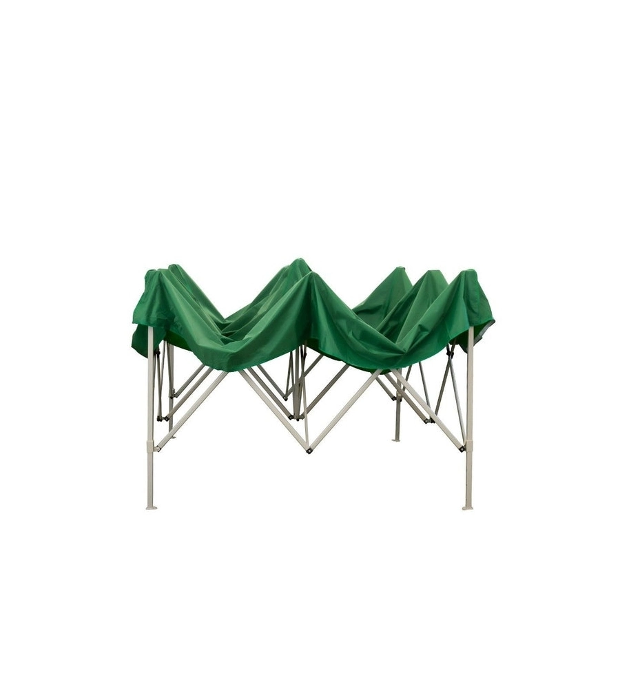 GAZEBO RICHIUDIBILE PIEGHEVOLE RIVIERA IN TESSUTO IMPERMEABILE E ANTI UV VERDE 3X3 M