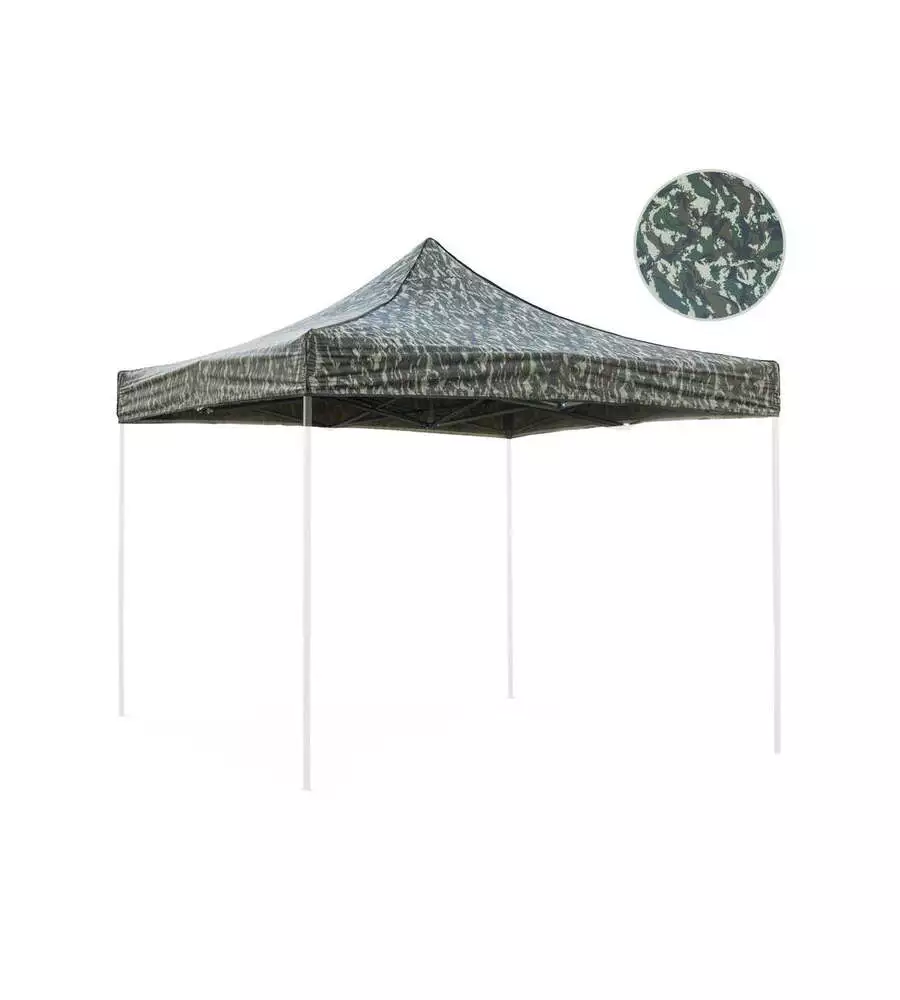 TETTO PER GAZEBO RIVIERA IN TESSUTO IMPERMEABILE E ANTI UV VERDE EFFETTO MILITARE 3X3 M