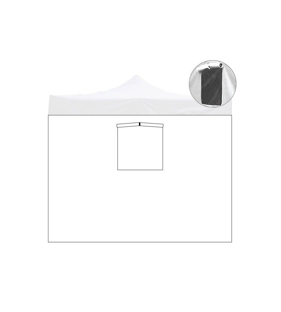 TELO LATERALE CON FINESTRA PER GAZEBO RIVIERA IN TESSUTO IMPERMEABILE E ANTI UV BIANCO 3X3 M