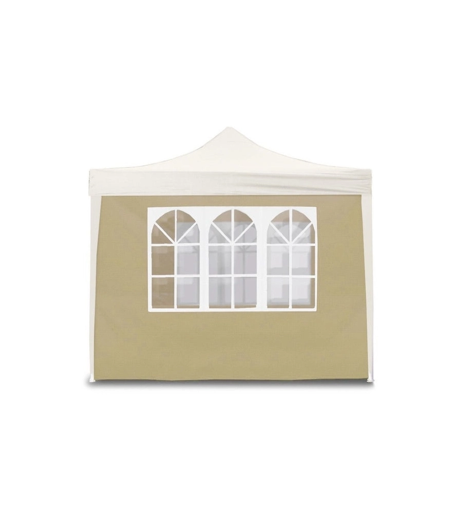 TELO LATERALE CON FINESTRE PER GAZEBO RIVIERA IN TESSUTO BEIGE 3X3 M