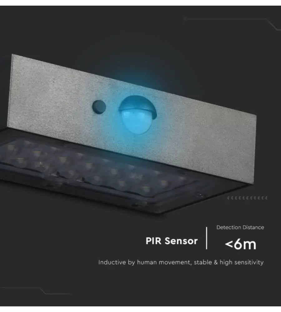 LAMPADA LED A MURO DA ESTERNO VTAC NERO 8000K
