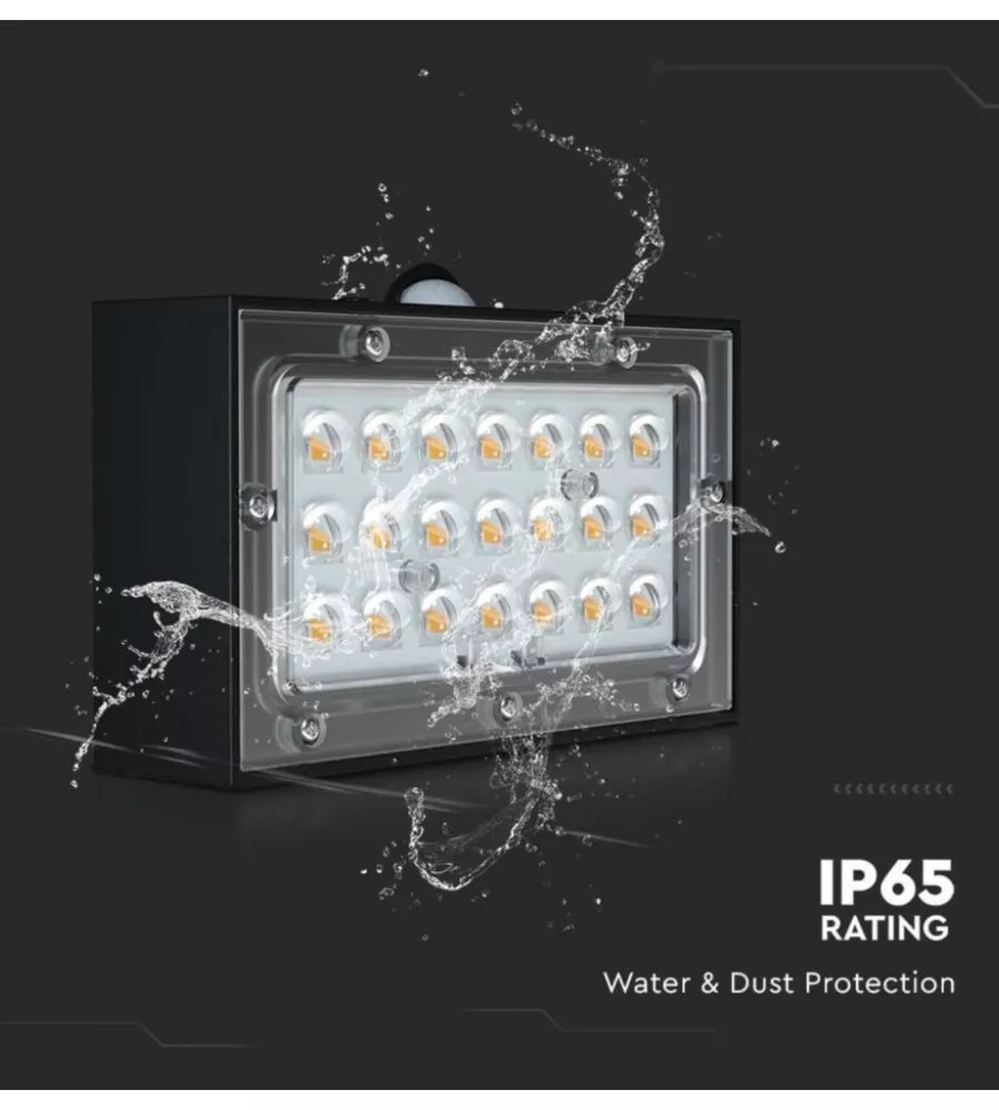 LAMPADA LED A MURO DA ESTERNO VTAC NERO 8000K