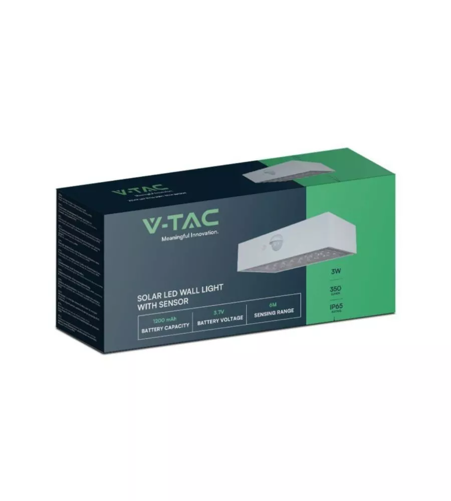 LAMPADA LED A MURO DA ESTERNO VTAC BIANCO 8000K