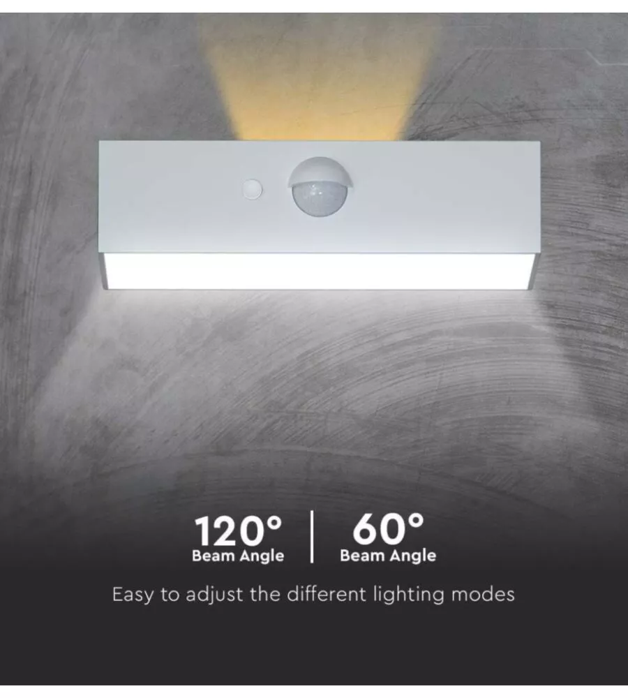 LAMPADA LED A MURO DA ESTERNO VTAC BIANCO 8000K