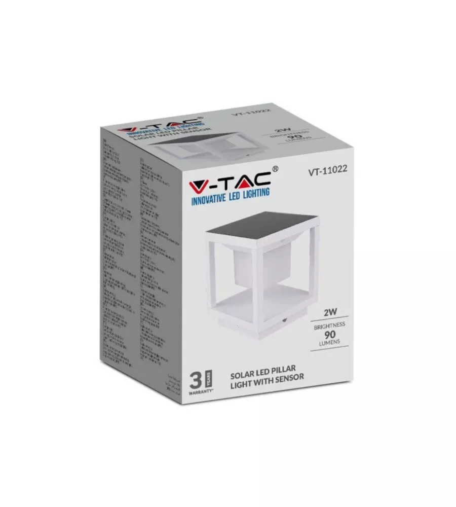 LAMPADA LED SOLARE DA TERRA DA ESTERNO VTAC BIANCO 3000K