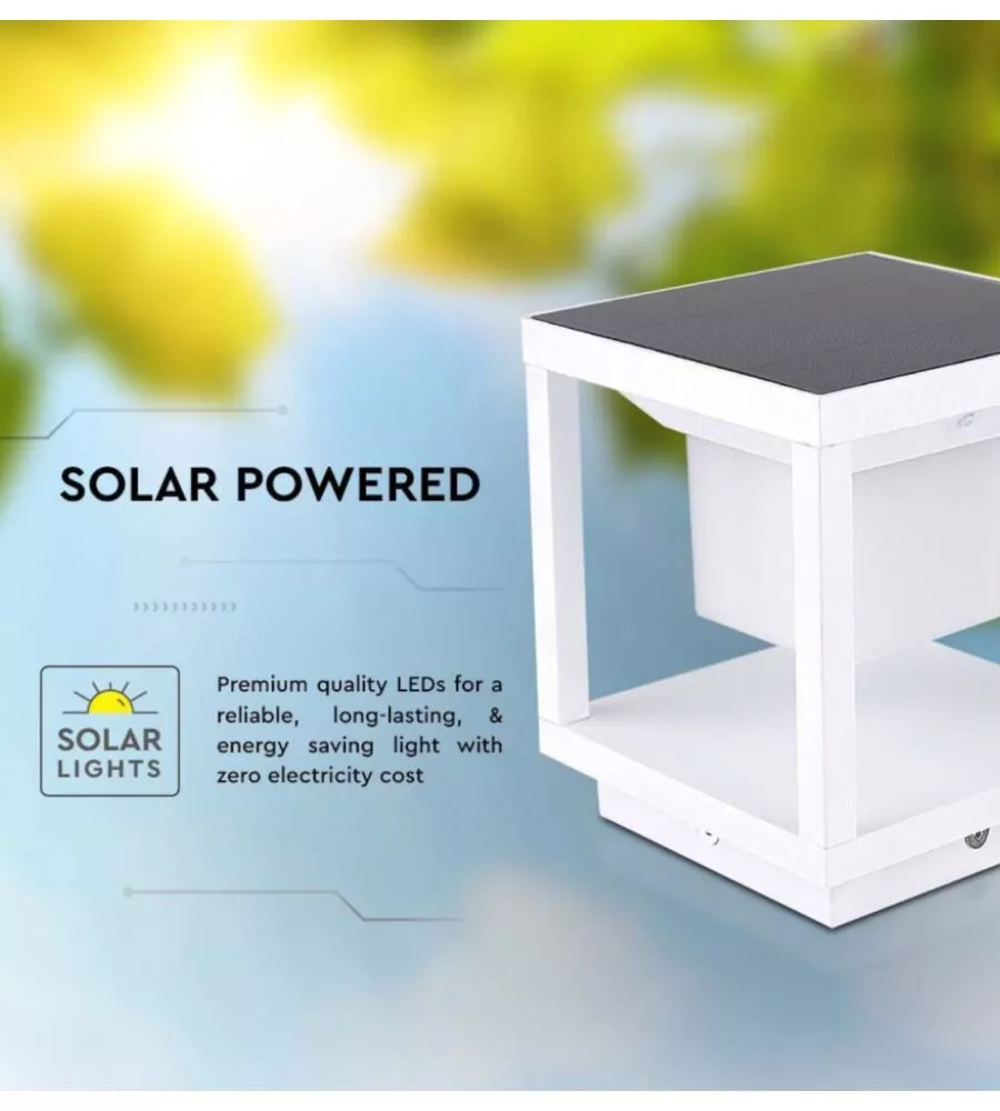LAMPADA LED SOLARE DA TERRA DA ESTERNO VTAC BIANCO 3000K