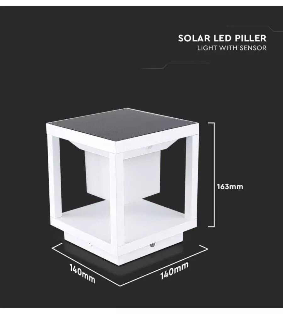 LAMPADA LED SOLARE DA TERRA DA ESTERNO VTAC BIANCO 3000K