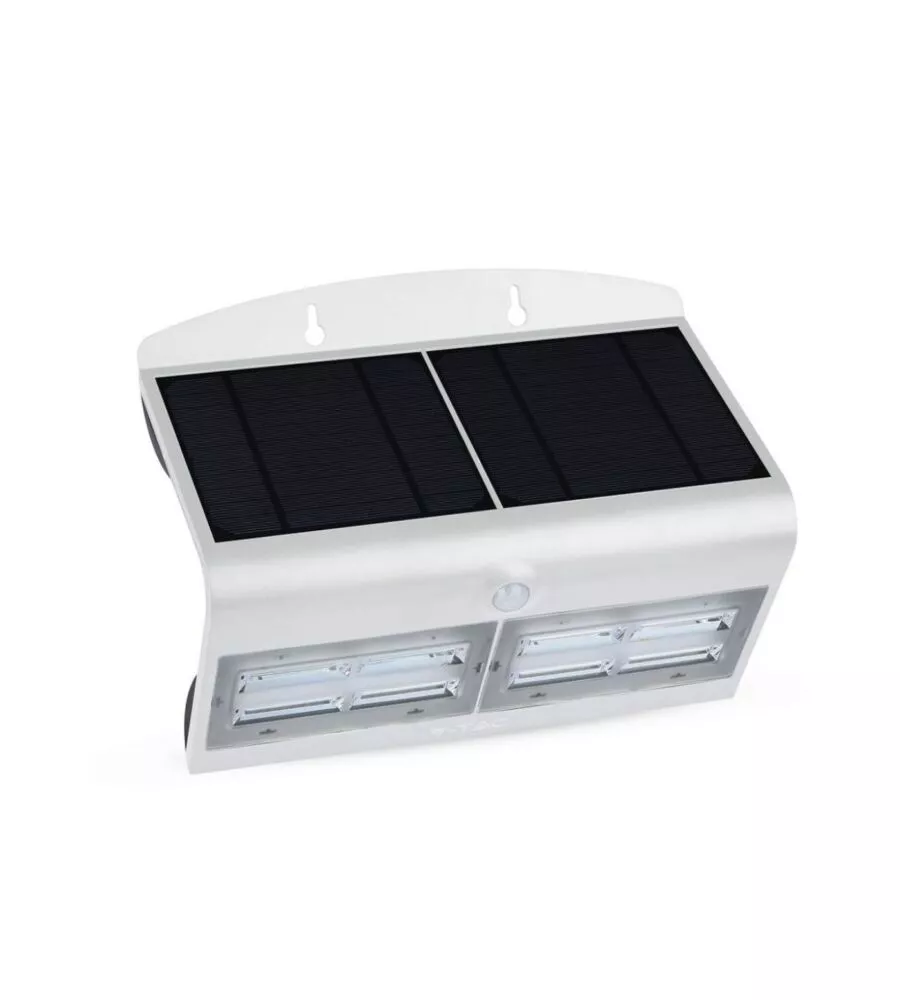 LAMPADA LED SOLARE A MURO DA ESTERNO VTAC BIANCO 4000K